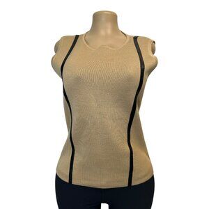 TG-39 Calvin Klein Women's Size Medium Taupe and Black Sleeveless Tank Top